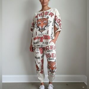 Vintage Sack Tiger Brand Seeds Top and Jogger 2-Piece Set One Size NEW